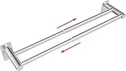 Double Bath Towel Bar, Adjustable & Adhesive 13.8-24.5 Inch 304 Stainless Steel Thicken Towel Rack for Bathroom, Towel Holder, Self Adhesive & Wall Mounted Organizer (Chrome)