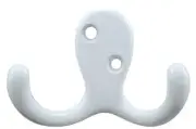 Liberty Hardware B46114Q-W-C5 Double Prong Robe Hook, White 1 Count (Pack of 1)