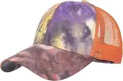 [YMXWAN] Men's Beret Ponytail Hole Mesh Cap Baseball Cap Duck Tongue Hat Sun Hat Sunshade Hat, 5, One Size
