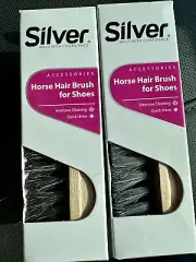 Silver Horse Hair Shoe Brush X 2