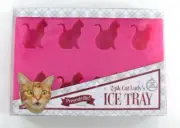 NEW 2 pk cat ladys Cat Shaped Ice Cube Tray / silcone mold 16 cubes 3D