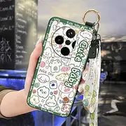 Phone Case Compatible with Oppo Find X8s+, Anti-dust Shockproof Wristband Soft case Wrist Strap Ring Dirt-Resistant Silicone Phone Holder Cute