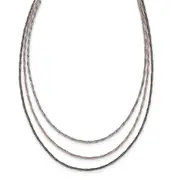 Sterling Silver Rose-Tone & Ruthenium-Plated W/1.75In Ext Necklace
