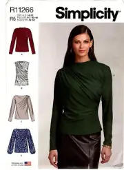 Simplicity R11266 Knit Tops Misses Sewing Pattern Uncut Size 14-22