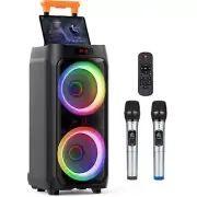 Bluetooth Speaker +2 Microphones Karaoke Machine Party Subwoofer Speaker BoomBox