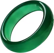 [GIGB PBDK] Natural Green Jade Ring for Woman Man,Good Luck Jade Ring Green Jade Rings Fengshui Cinnabar Ring Jewelry