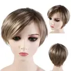 Side Part Men Blond Wig Layered Synthetic Wig Daily Short Straight Wig Male