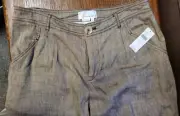 NWT $148 Retail Anthropologie Linen/Rayon Wide Leg Pants Size 8 FREE SHIPPING