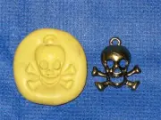 Skull Crossbone Charm Silicone Push Mold #996 Jewelry Craft Chocolate Resin Clay