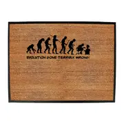 Evolution Gone Terribly Wrong - Funny Novelty Doormat Man Cave Floor mat