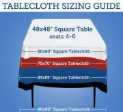 Tablecloth Polyester Checkered Square 54" By Broward Linens (Variety Of Colors)