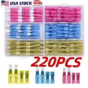 220Pcs Heat Shrink Spade Connectors Male and Female Electrical Wire Terminals US