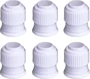 Shappy 6 Pieces Plastic Standard Couplers for Piping Bags Cake Decorating Pipe Tip White Coupler for Icing Nozzles, 1.2 x 1 Inch