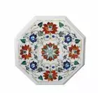 12" White marble Center Coffee Marble Table Top Inlay Malachite Home Decor