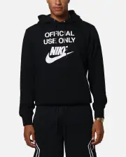 [Nike] Nike Club French Terry Pullover Hoodie Black/black/white - Size M M Black/Black/Whi