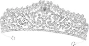 [FOYTOKI] Retro Crown Headdress for Bride Elegant Rhinestone Wedding Tiara Vintage Style Hair Accessory for Special Occasions and Adult Ceremonies Design and Fine Workmanship