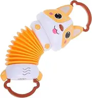LALADEFIEE and Accordion Puzzle Jewelry Hand-pulled Cartoon Chess Grasping Cable Speakers Cartoon Corgi Plastic Orange