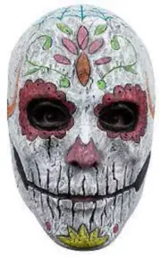 Day of the Dead DOD Sugar Skull LA Catrina Deluxe Latex Strap Mask
