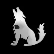 925 Sterling Silver Wolf Pendant, Howling Wolf Pendant, Wolf Howling at The...