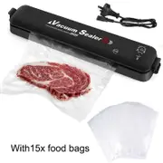 OZNALA Automatic Vacuum Sealer Food Packing Machine with 15PCS Vaccum Food Bags AU Plug