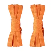 2pair Double Layers Flat Boot Shoelaces Strings Orange for Sneakers Adults Kids