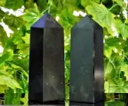 Set Huge 10" Obelisk Tower Black Tourmaline Crystal Quartz Healing Power Stone