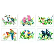 6pc Ashdene Australian Birds 29cm Hardboard Placemat Table Protection Mat Assort