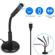 USB Computer Mini Condenser Microphone Stand Recording Mic For PC Laptop