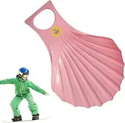 Lunaobrik Winter Sleds For Kids - Ski Snow Sleds,Flexible Snow Winter Sled, Thickened Downhill Ski Snow Sled With Handle Cold-Resistant For Kids Adults
