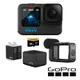 【GoPro】 HERO12 Black Vlog專業套組 (HERO12單機+媒體模組+Enduro雙座充+雙電池+64G記憶卡)