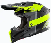 Airoh Aviator 3 Monarch, motocross helmet , color: Matt Black/Neon-Yellow/Dark Grey , size: M