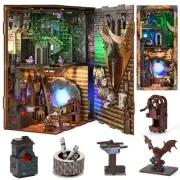 DIY Book Nook Kit, DIY Miniature Dollhouse Booknook Kit, 3D Wooden Puzzle Boo...