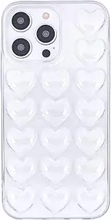 iPhone 14 Plus Case for Women, DMaos 3D Pop Bubble Heart Kawaii Gel Cover, Cute Girly for iPhone14 Plus 6.7 inch - Clear