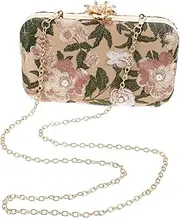 [ROMISBABA] Evening Bag Embroidered Clutch Purse Fashionable Clutch for Wedding Prom Chain Strap