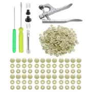 Plastic Snaps Fasteners with Snap Pliers, 200 Set T3 No-Sew Button Kit Beige
