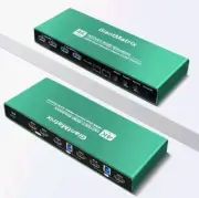 4K@60Hz HDMI 2.0 Dual Monitor KVM Switch for 2 Computers 2 Displays and 4 USB