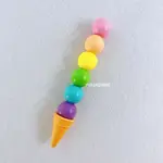 冰淇淋造型限定 日本 限量款彩色彩虹9色子彈筆下蛋筆彩色蠟筆