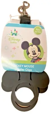 Disney Baby Mickey Mouse Easy to use Stroller Clips 2 Pack - New