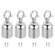 1.7"x3.7" Stanchion Rope End Stopper, 4 Pack Cord End Caps End Cap, Silver