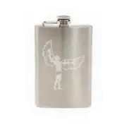 Flight Evolution - Stylized Icarus Winged Man Greek Mythology -8 oz etched flask
