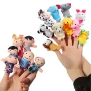 Animal Finger Puppets 16 Pcs Set Small Educational Hand Plush Cloth Baby Family