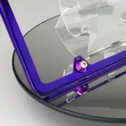 Audi Candy Purple License Plate Slim 4 Holes Frame w/ Aluminum Circle Type Caps