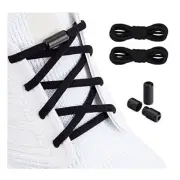 Elastic Shoe Laces, Elastic No Tie Shoelaces for Sneakers, One Black(1 Pair)