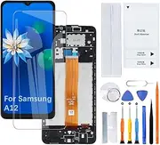 H&LYCYJ Display Screen for Samsung Galaxy A12 A125F/DSN A125F/DS A125F LCD Screen Replacement Assembly Kit with Frame