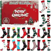 Christmas Countdown Advent Calendar with Novelty Socks Set - Adult Gift