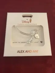 Disney Parks Alex and Ani Cinderella Slipper High Heel Bangle Silver Bracelet