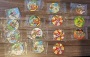 Buttercup Pogs -Vintage 1996 Set Of Pog Tazos - Sealed #2,3,4,7,8,9,10,11. Rare