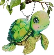 Cute Car Decorations - Car Interior Sea Turtle Pendant Decoration | Multifunctional Colorful Acrylic Car Pendants Turtle Ornament Car Accessories for Rear View Mirrors Buniq