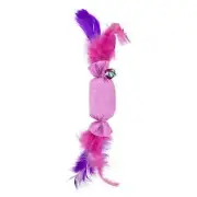 Multipet Plush Candy Crinkle Cat Toy, 6 Inch (Pink/Purple)