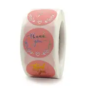 500PCS/roll Three Color Bronzing Laser Silver Labels Thank You Sticker Sealing Paper Stationery Office Supply Decoration Scrapbooking